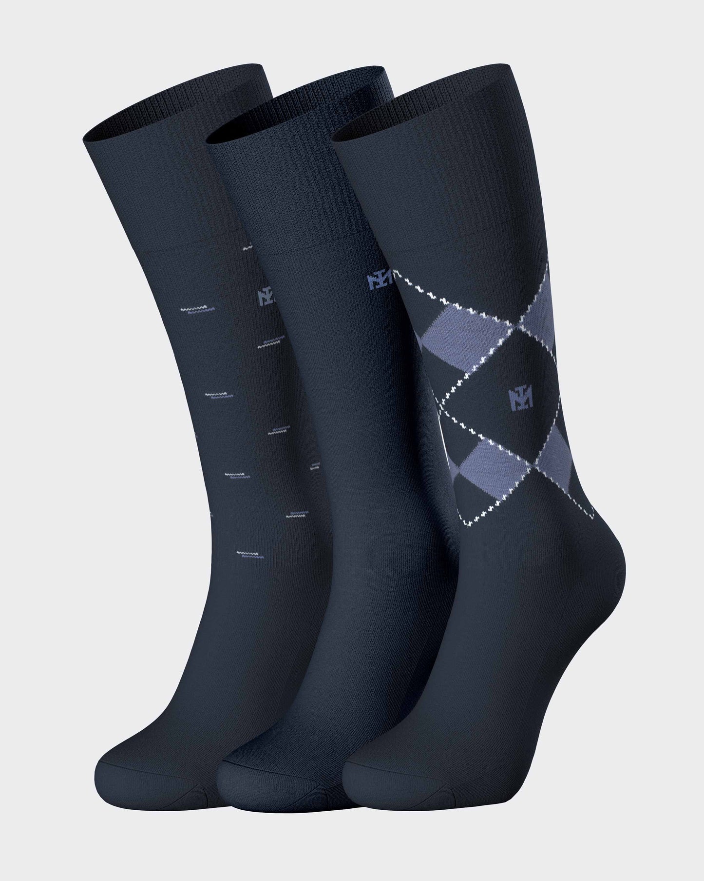 Men's 3-Pair Navy Socks