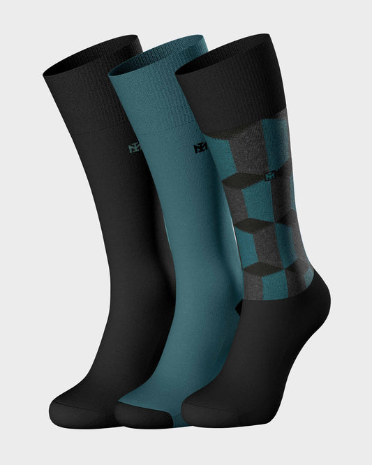 Men's 3-Pair Black Socks