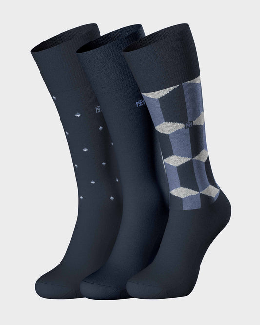 Men's 3-Pair Navy Socks